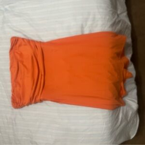 Vibrant Orange Strapless Dress